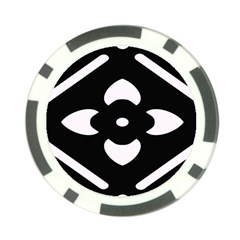 Pattern Flower Black Poker Chip Card Guard (10 Pack)