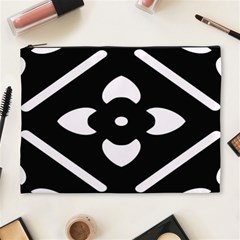 Pattern Flower Black Cosmetic Bag (xl)