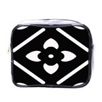 Pattern Flower Black Mini Toiletries Bag (One Side) Front