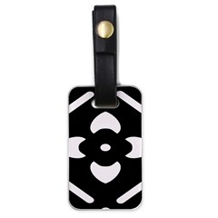 Pattern Flower Black Luggage Tag (one Side)