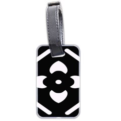 Pattern Flower Black Luggage Tag (two Sides)