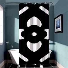 Pattern Flower Black Shower Curtain 36  X 72  (stall) 