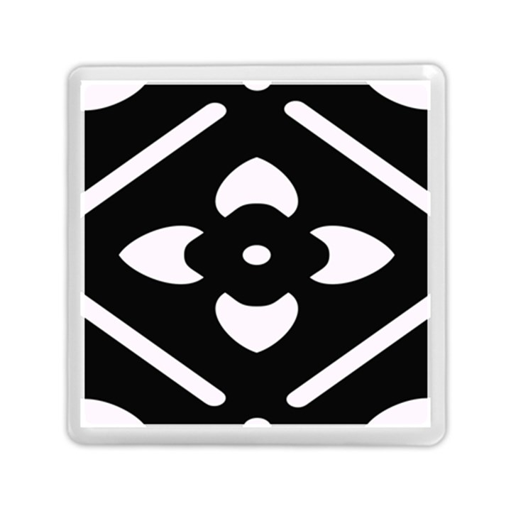 Pattern Flower Black Memory Card Reader (Square)