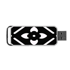 Pattern Flower Black Portable Usb Flash (two Sides) by HermanTelo