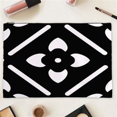 Pattern Flower Black Cosmetic Bag (xxl)