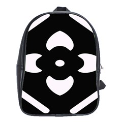 Pattern Flower Black School Bag (xl)