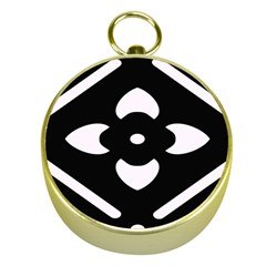 Pattern Flower Black Gold Compasses