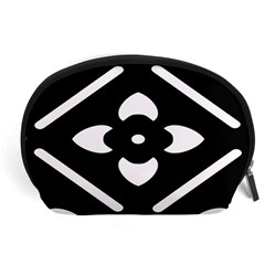 Pattern Flower Black Accessory Pouch (large)