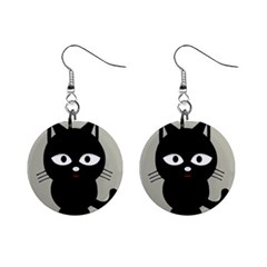 Cat Pet Cute Black Animal Mini Button Earrings by HermanTelo