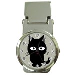 Cat Pet Cute Black Animal Money Clip Watches Front