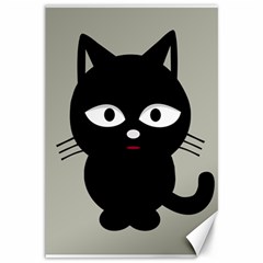 Cat Pet Cute Black Animal Canvas 12  X 18 