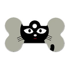 Cat Pet Cute Black Animal Dog Tag Bone (two Sides)