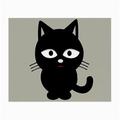 Cat Pet Cute Black Animal Small Glasses Cloth (2 Sides) by HermanTelo