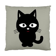 Cat Pet Cute Black Animal Standard Cushion Case (one Side)