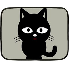 Cat Pet Cute Black Animal Double Sided Fleece Blanket (mini)  by HermanTelo