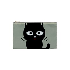 Cat Pet Cute Black Animal Cosmetic Bag (small) by HermanTelo