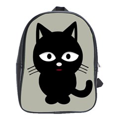 Cat Pet Cute Black Animal School Bag (large)