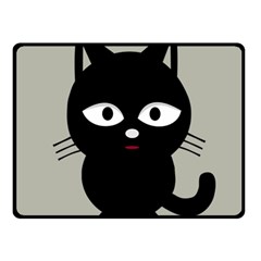 Cat Pet Cute Black Animal Fleece Blanket (small) by HermanTelo