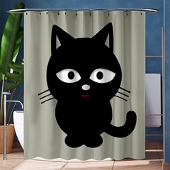 Cat Pet Cute Black Animal Shower Curtain 60  X 72  (medium)  by HermanTelo