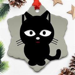 Cat Pet Cute Black Animal Ornament (snowflake)