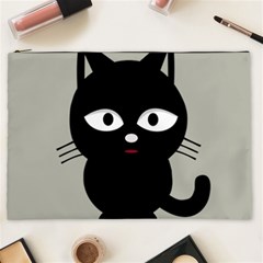 Cat Pet Cute Black Animal Cosmetic Bag (xxl)