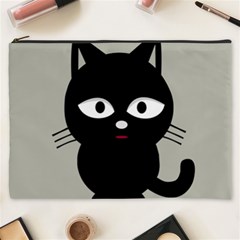 Cat Pet Cute Black Animal Cosmetic Bag (xxxl) by HermanTelo