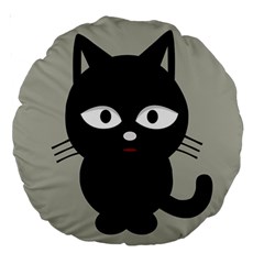 Cat Pet Cute Black Animal Large 18  Premium Round Cushions