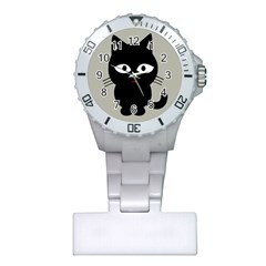 Cat Pet Cute Black Animal Plastic Nurses Watch by HermanTelo