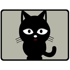 Cat Pet Cute Black Animal Double Sided Fleece Blanket (large) 