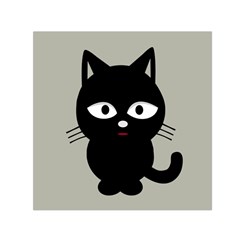 Cat Pet Cute Black Animal Small Satin Scarf (square)