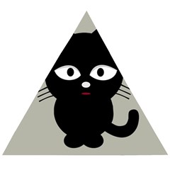 Cat Pet Cute Black Animal Wooden Puzzle Triangle