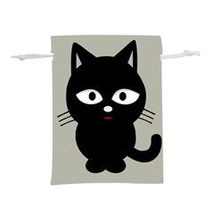 Cat Pet Cute Black Animal Lightweight Drawstring Pouch (l)