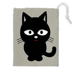 Cat Pet Cute Black Animal Drawstring Pouch (4xl)