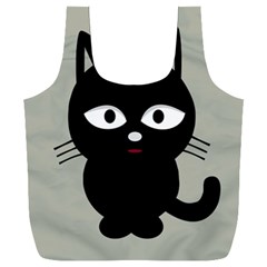 Cat Pet Cute Black Animal Full Print Recycle Bag (xxxl)