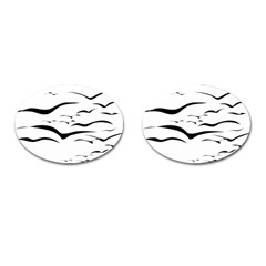 Sky Birds Flying Flock Fly Cufflinks (oval) by HermanTelo