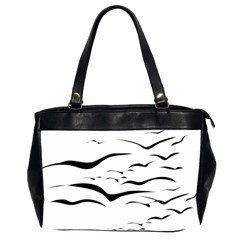 Sky Birds Flying Flock Fly Oversize Office Handbag (2 Sides) by HermanTelo