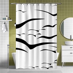 Sky Birds Flying Flock Fly Shower Curtain 48  X 72  (small)  by HermanTelo