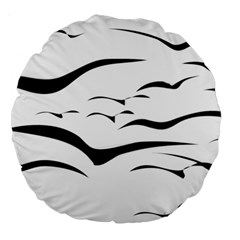 Sky Birds Flying Flock Fly Large 18  Premium Round Cushions