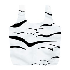 Sky Birds Flying Flock Fly Full Print Recycle Bag (l) by HermanTelo