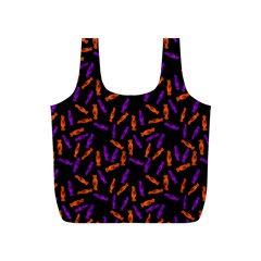 Halloween Candy On Black Full Print Recycle Bag (s) by bloomingvinedesign