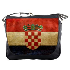 Grunge Croatia Flag Messenger Bag by trulycreative