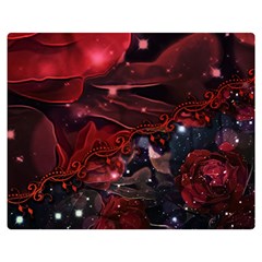 Beautiful Red Roses Double Sided Flano Blanket (medium)  by FantasyWorld7