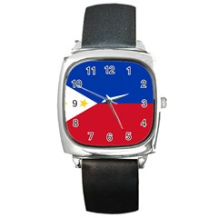 Philippines Flag Filipino Flag Square Metal Watch by FlagGallery