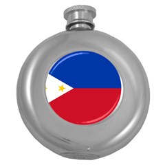 Philippines Flag Filipino Flag Round Hip Flask (5 Oz) by FlagGallery