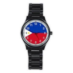 Philippines Flag Filipino Flag Stainless Steel Round Watch