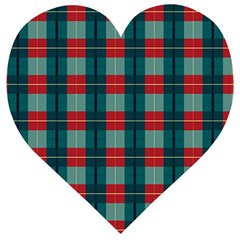 Pattern Texture Plaid Wooden Puzzle Heart