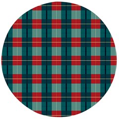 Pattern Texture Plaid Wooden Bottle Opener (round)