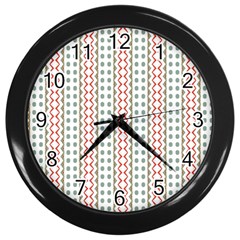 Pattern Line Background Wallpaper Wall Clock (black)