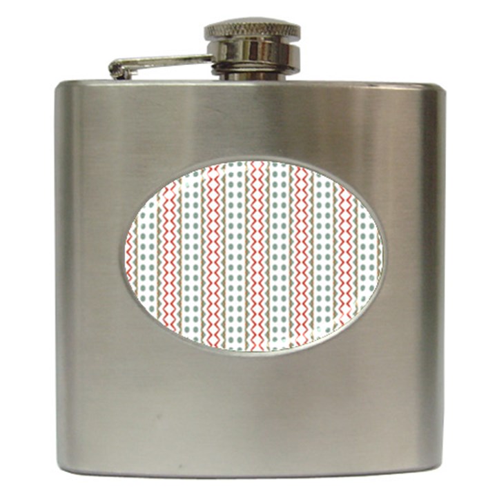 Pattern Line Background Wallpaper Hip Flask (6 oz)