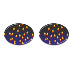 Flower Buds Floral Night Cufflinks (oval)